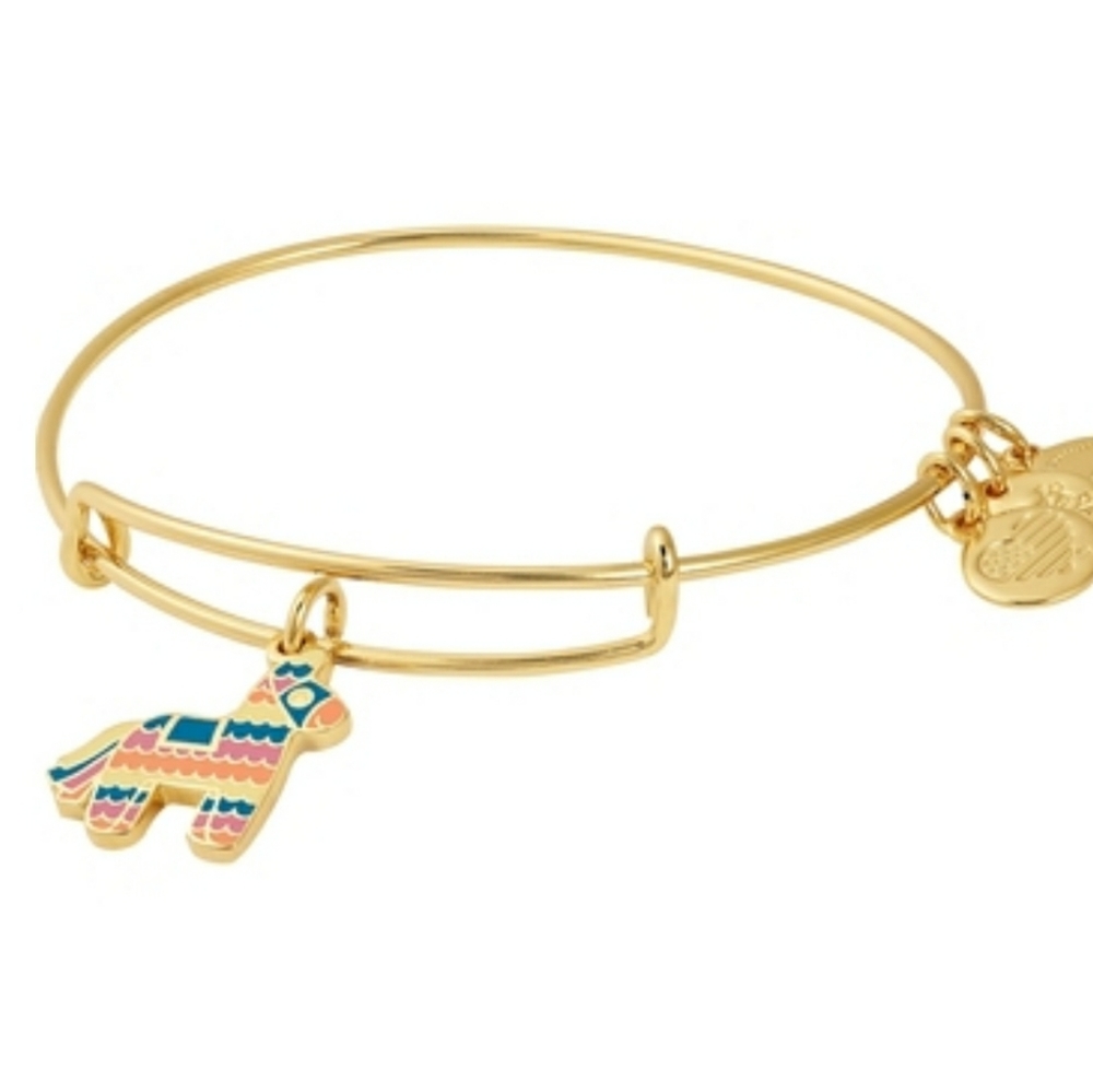 ALEX AND ANI Gold Piñata Charm Bangle